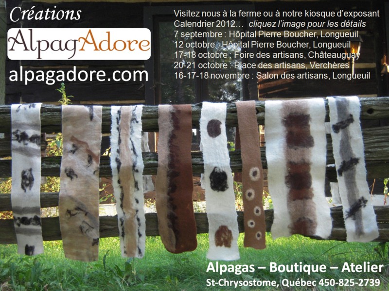 AlpagAdore - Foulards feutrés en alpaga - Felted Alpaca Scarves